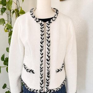 White-house-black-market Women's White and Cream Jacket